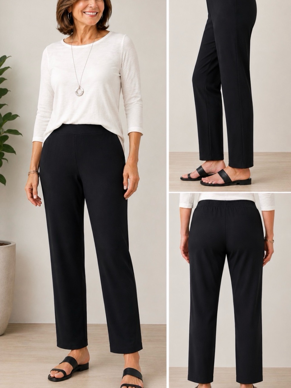 CHICO'S Travelers Pull On Straight Leg Pant Size 2S, Large Stretch No Tummy NWT